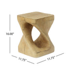 MGO Twisted Side Table | Wood-Look Texture, Indoor & Outdoor, No Assembly