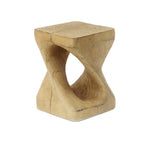 MGO Twisted Side Table | Wood-Look Texture, Indoor & Outdoor, No Assembly