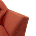 Mid-Century Modern Lounge Chair | Button Tufted, Pecan Legs, 300 lb Capacity