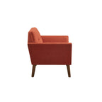 Mid-Century Modern Lounge Chair | Button Tufted, Pecan Legs, 300 lb Capacity