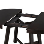 Vistaro Extendable Round Farmhouse Dining Table — Wood Grain / Black