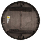Vistaro Extendable Round Farmhouse Dining Table — Wood Grain / Black