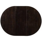 Vistaro Extendable Round Farmhouse Dining Table — Wood Grain / Black