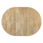 Vistaro Extendable Round Farmhouse Dining Table — Wood Grain / Black