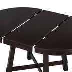 Vistaro Extendable Round Farmhouse Dining Table — Wood Grain / Black