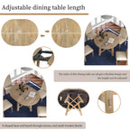Vistaro Extendable Round Farmhouse Dining Table — Wood Grain / Black