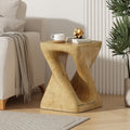 MGO Twisted Side Table | Wood-Look Texture, Indoor & Outdoor, No Assembly