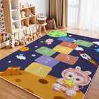 VIKAMA Children's Room Crystal Pile Rug Stain Resistant Washable Bedroom Bed Rug Game Rug Living Room Crawl Mat Home Decor