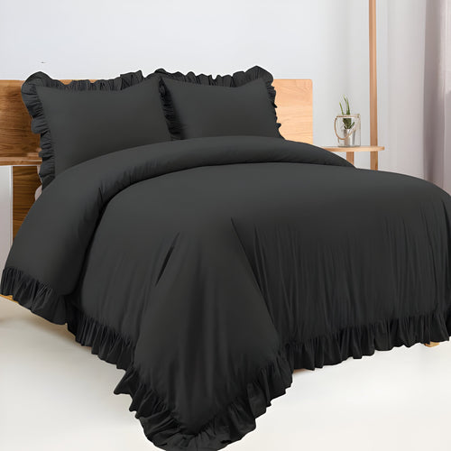 400TC Cotton Sateen Ruffle Duvet Cover Set
