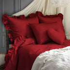 400TC Cotton Sateen Ruffle Duvet Cover Set