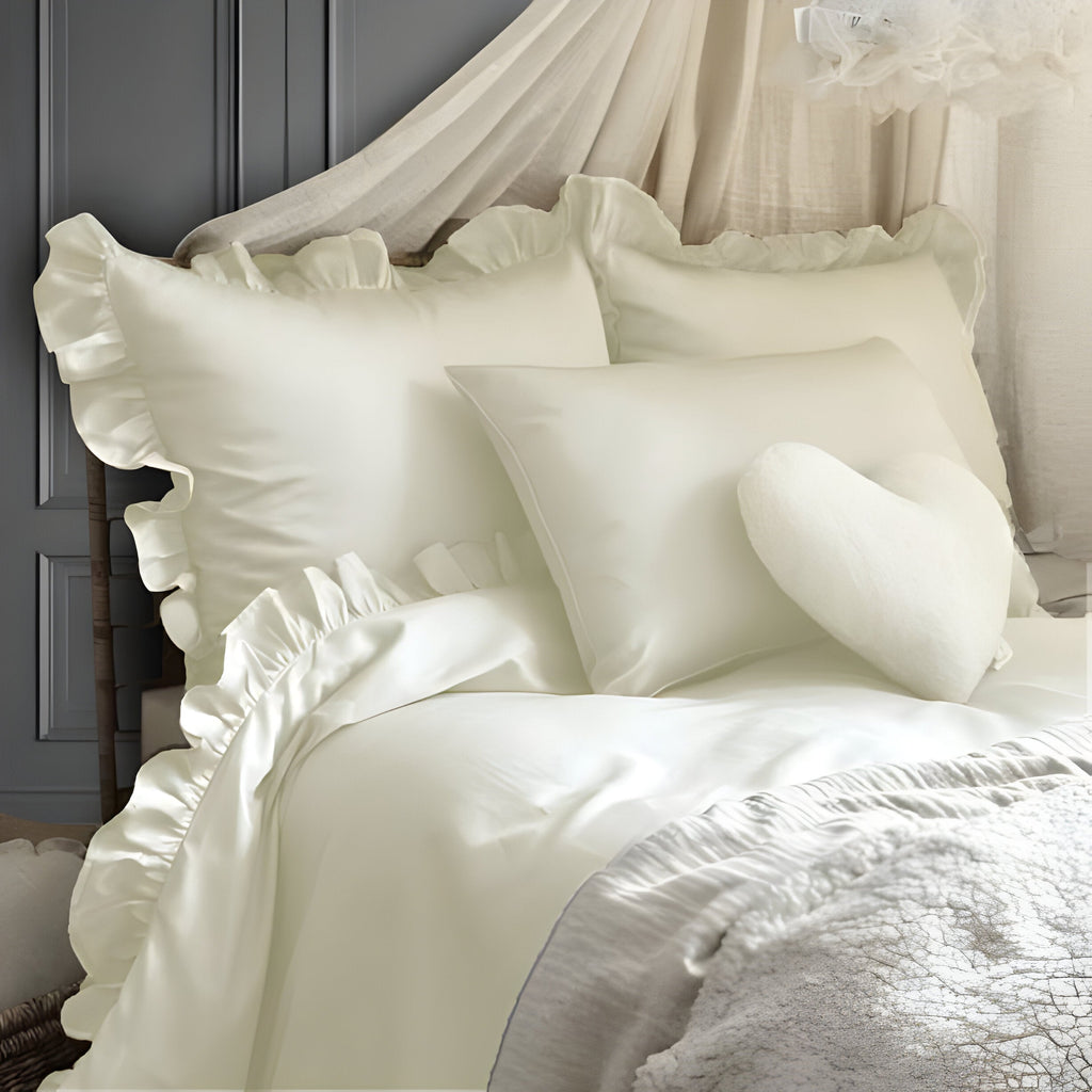 400TC Cotton Sateen Ruffle Duvet Cover Set