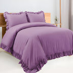 400TC Cotton Sateen Ruffle Duvet Cover Set