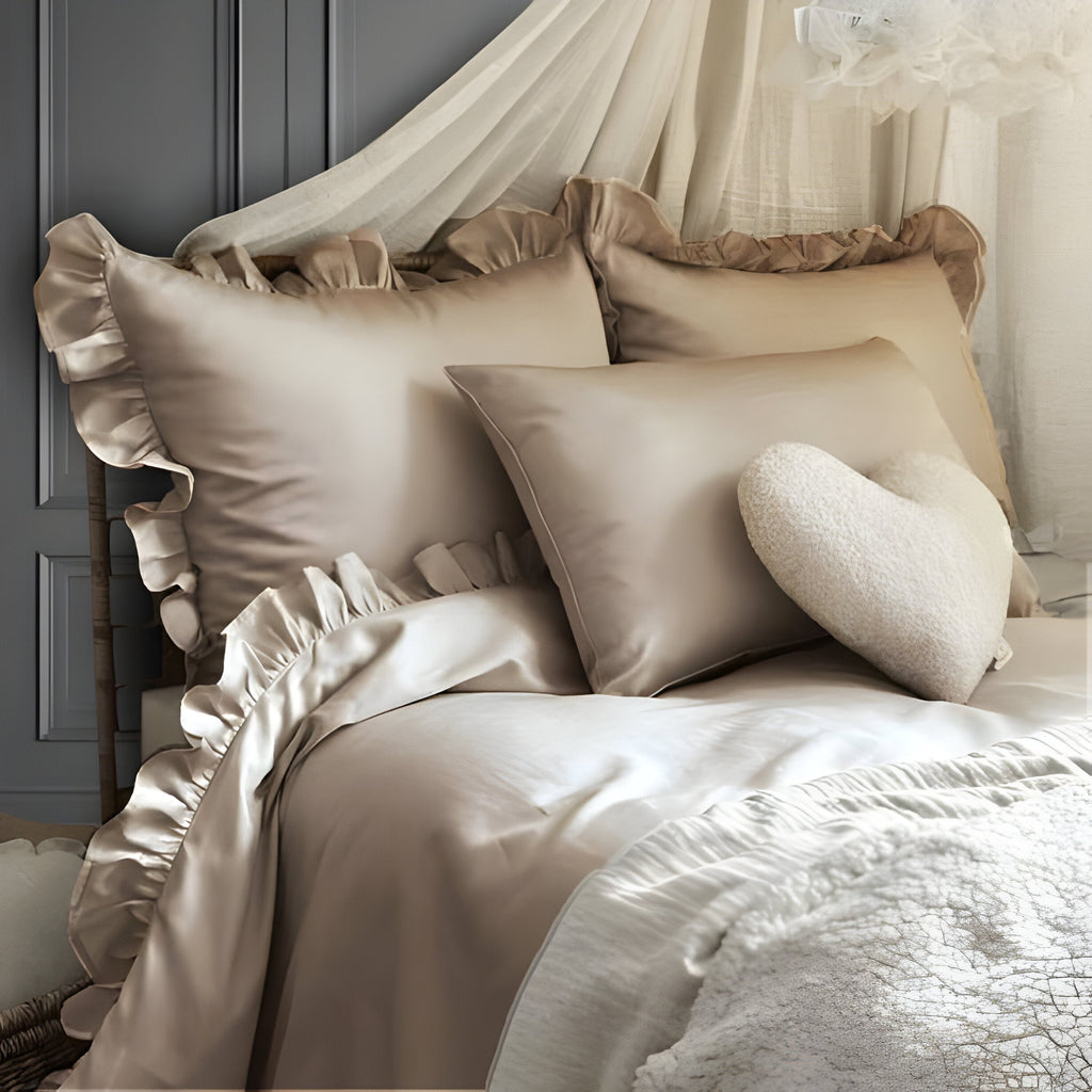 400TC Cotton Sateen Ruffle Duvet Cover Set