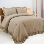 400TC Cotton Sateen Ruffle Duvet Cover Set