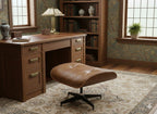 Luxury Lounge / Office Chair with Ottoman – Top Grain Leather