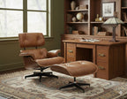 Luxury Lounge / Office Chair with Ottoman – Top Grain Leather